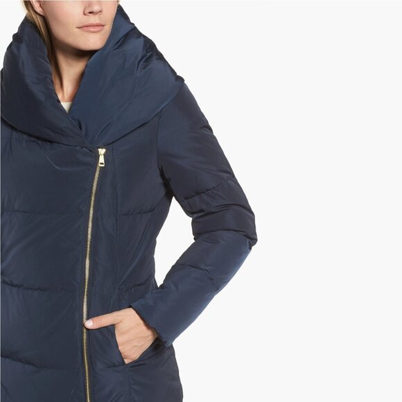 Navy Blue Down & Feather Coat Cole Haan - Picture 2 of 6